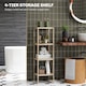 image 3 of HOMCOM 4-Tier Bamboo Bathroom Storage Shelves, Freestanding Storage Shelving Unit, Multifunctional Display Plants Stand Shelf Rack Organiser, Natural | Brown | Natural wood finish