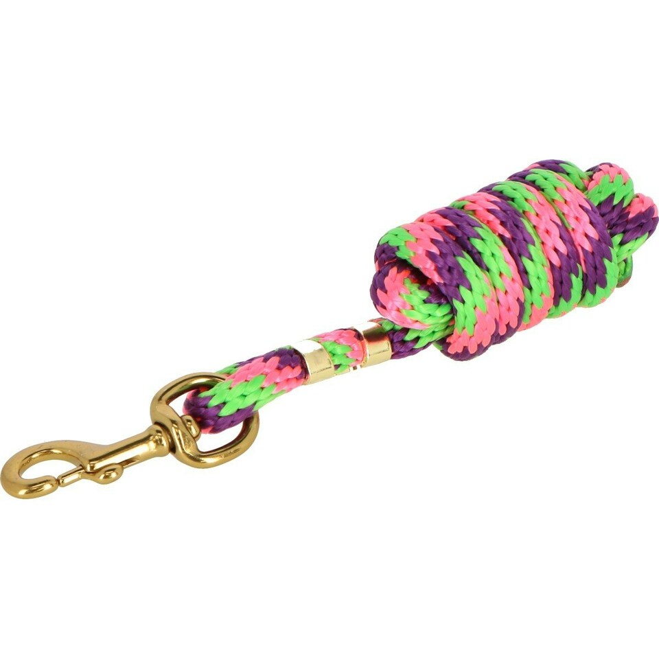 image 1 of Shires Topaz Horse Lead Rope - Purple/Lime Green/Pink - 1.8m
