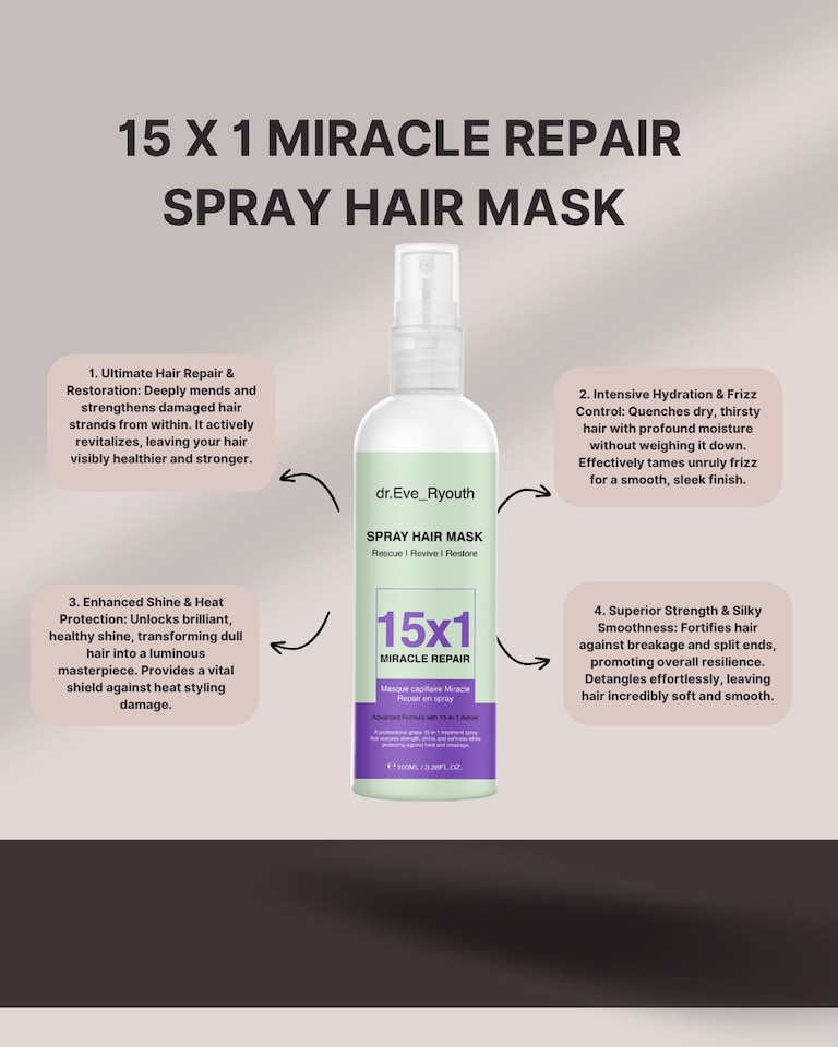image 1 of Dr. Eve_Ryouth 15 X 1 Miracle Repair Spray Hair Mask 100ml