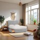 image 1 of Munic Plush Bed Set With Mattress, 2 Drawers Same Side & 24"Headboard