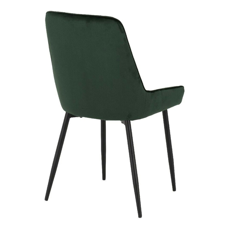 image 1 of Quebec Straight Edge Dining Set with 4 Avery Chairs Green | Emerald Green