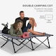 image 5 of Outsunny Double Camping Folding Cot Outdoor Portable Sleeping Bed, Grey