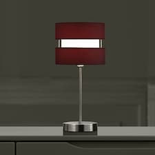 Table Lamp with Layer Fabric Light Shade in Wine | Red