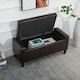 image 6 of HOMCOM 40x90cm PU Leather Storage Ottoman Bench Wood Frame w/ Tufting Feet Brown