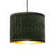 image 4 of Set of 2 Sundance - Dark Green Velvet Pleated 25cm Lamp Shades with Gold Inner | Green | Gold | Medium | 2
