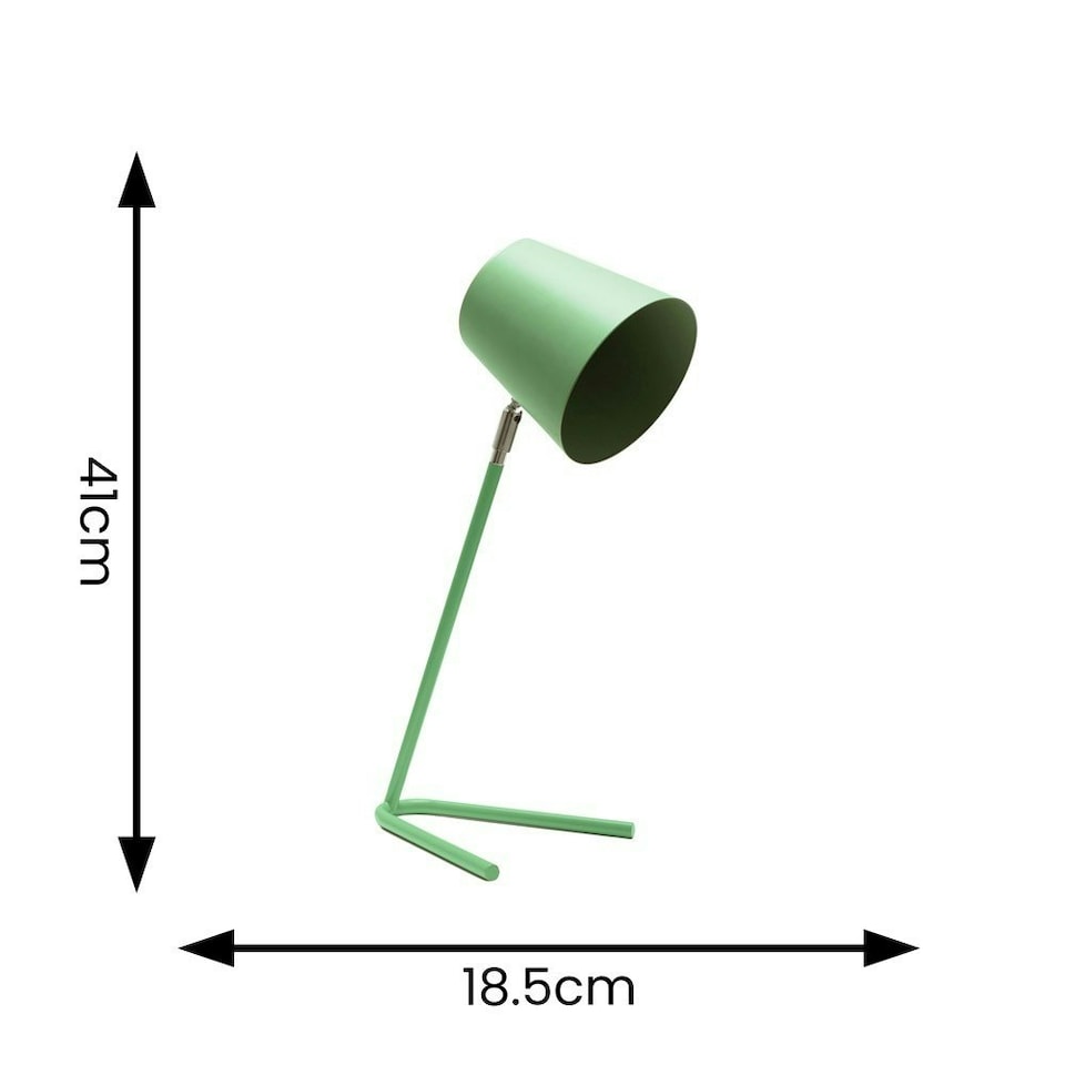 image 1 of ValueLights Lark Sage Green Metal Task Reading Compact Desk Table Lamp with LED Bulb