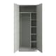 image 2 of Shaker Light Grey Double Wardrobe with Single Rail & Shelves Grey