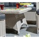 image 3 of 6 Seater Putty Grey Compact Rattan Weave Corner Garden Dining Set - With Stools