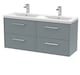 image 1 of Balterley Winshill Contemporary 4 Drawer Wall Hung Vanity Unit with Double Basin, Grey, 1200mm