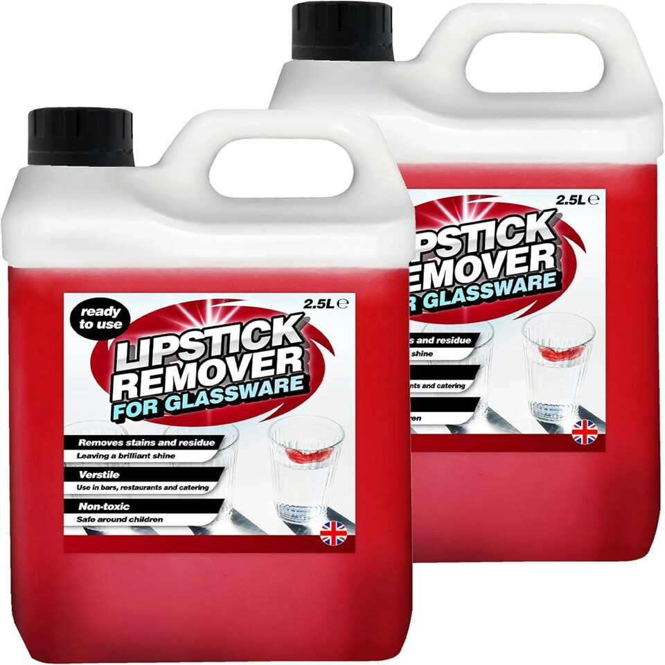 image 1 of 2 x 2.5L Ready To Use Lipstick Remover For Glassware Perfect For Home & Restaurants