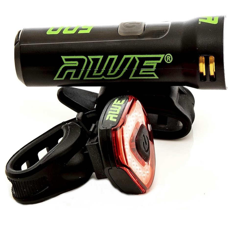 image 1 of AWE AWEBlast 530 Lumens Super Bright USB Rechargeable Bike Light Set Front/Rear