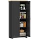 image 1 of HOMCOM 172cm Wooden Storage Cabinet Cupboard With 4 Shelves Black