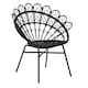 image 5 of Interiors by Premier Black Rattan Round Peacock Chair, Unique Chair with Metal Legs, Rattan Dining Chair, Rattan Outdoor Chair Black