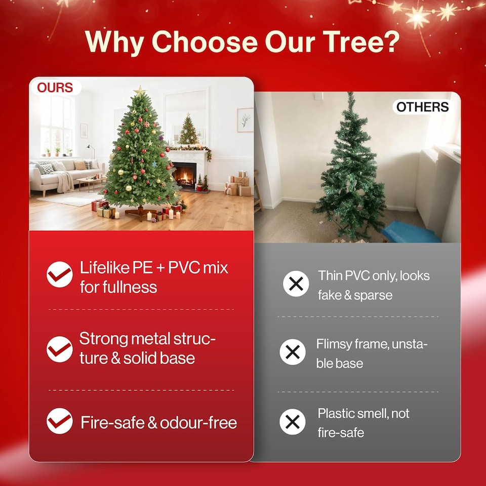 image 1 of 3ft Artificial Christmas Pine Tree 100% PE Injection Moulded