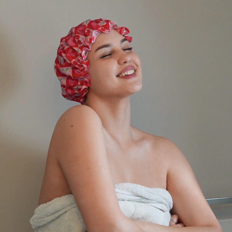 image 1 of SMUG Shower Cap - Strawberry Print