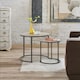 image 7 of Set Of 2 Round Nesting Tables Grey Grey