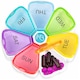 image 1 of Rainbow Weekly Pill Box, Pill Organiser with Weekday Labels