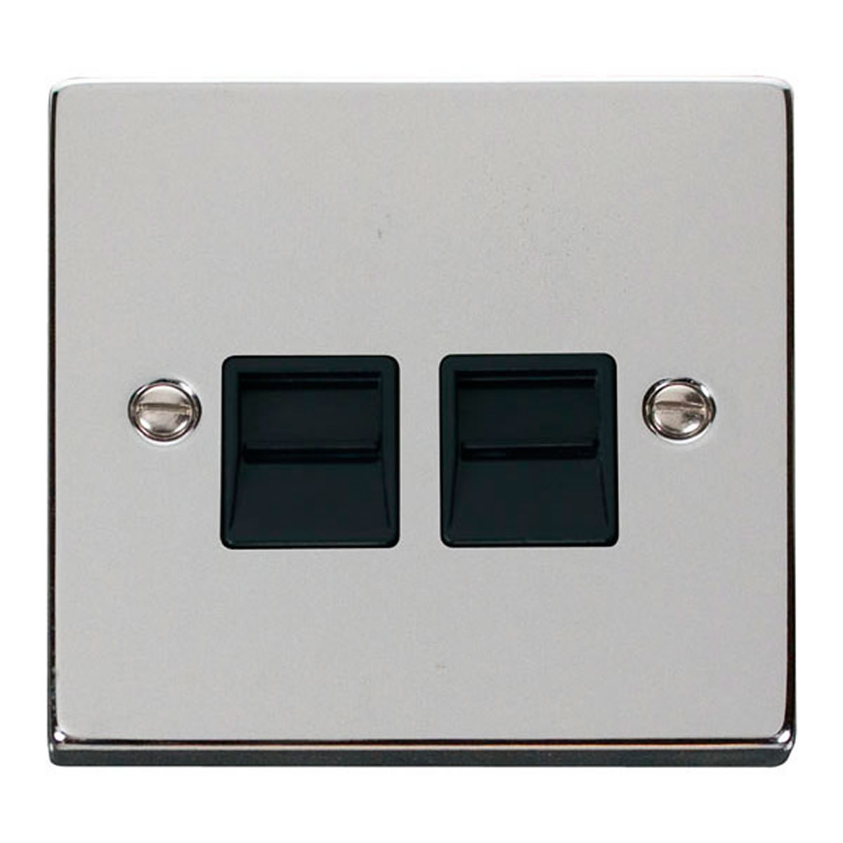 SE HOME Polished Chrome Master Telephone Twin Socket Chrome Polished Chrome