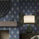 image 1 of Posy Wallpaper in Cream on Navy Multi