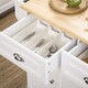 image 9 of HOMCOM Kitchen Storage Trolley with Adjustable Shelf, Rolling Kitchen Island with Drawers and Cabinets, 110 x 45 x 91cm, White