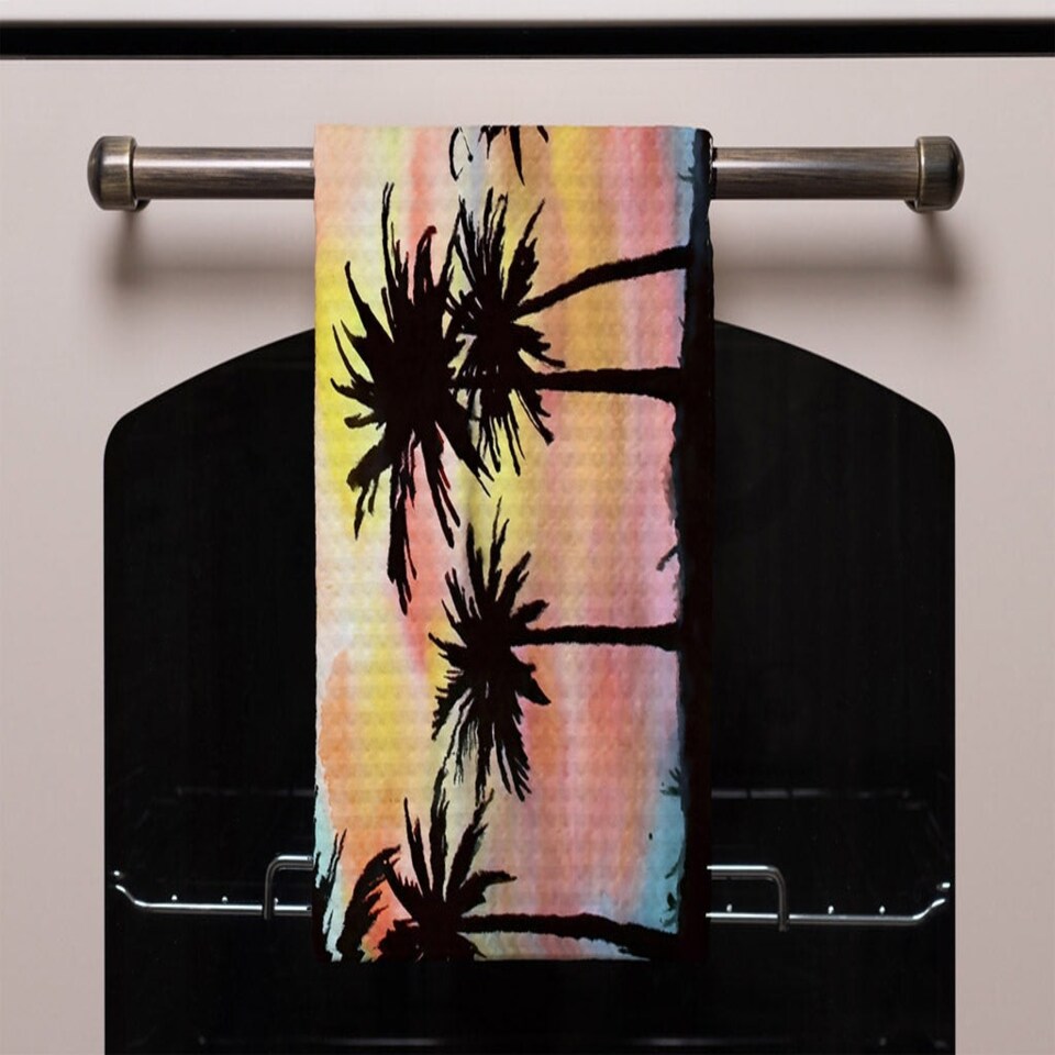 image 1 of Palm Trees at Sunset (Kitchen Towel)