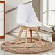image 10 of Set of 4 Scandinavian Dining Chairs with Leather Cushions Solid Wood Legs Bronze | Vanilla