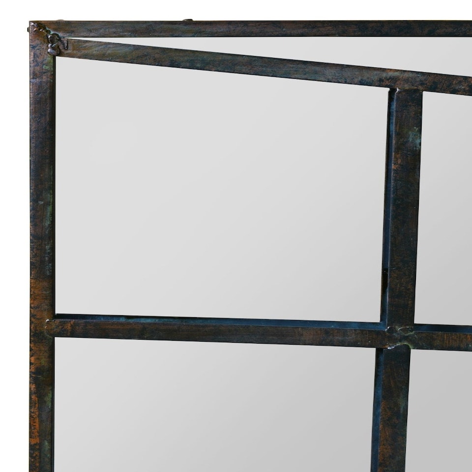 image 1 of Kirkby Metal Large Open Window Garden Wall Mirror 39" X 29" (100CM X 73CM) N/A