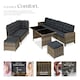 image 3 of 8 Seater Garden Furniture Set Barletta with Cushions, Footstools and Table | Brown | nature/dark grey | 1