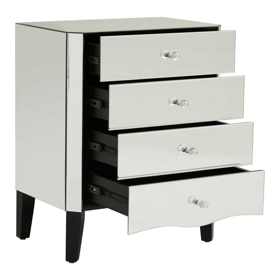 image 1 of Interiors By Premier Sturdy 4 Drawer Chest, Functional Design Sturdy Chest For Hallway, Tall 3 Drawer Chest For Livingroom Silver