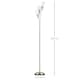 image 5 of HOMCOM 3Light Upright Floor Lamps for Living Room, Modern Standing Lamp for Bedroom with Steel Base, Bulb not Included, Silver