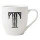 image 1 of Black and White Initial Hugga Mug Assorted Letters 11cm | White | T - White | 1