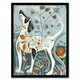 image 1 of Spring Flower Garden Dog Lover Fun Folk Art Black Framed Wall Art Print A4