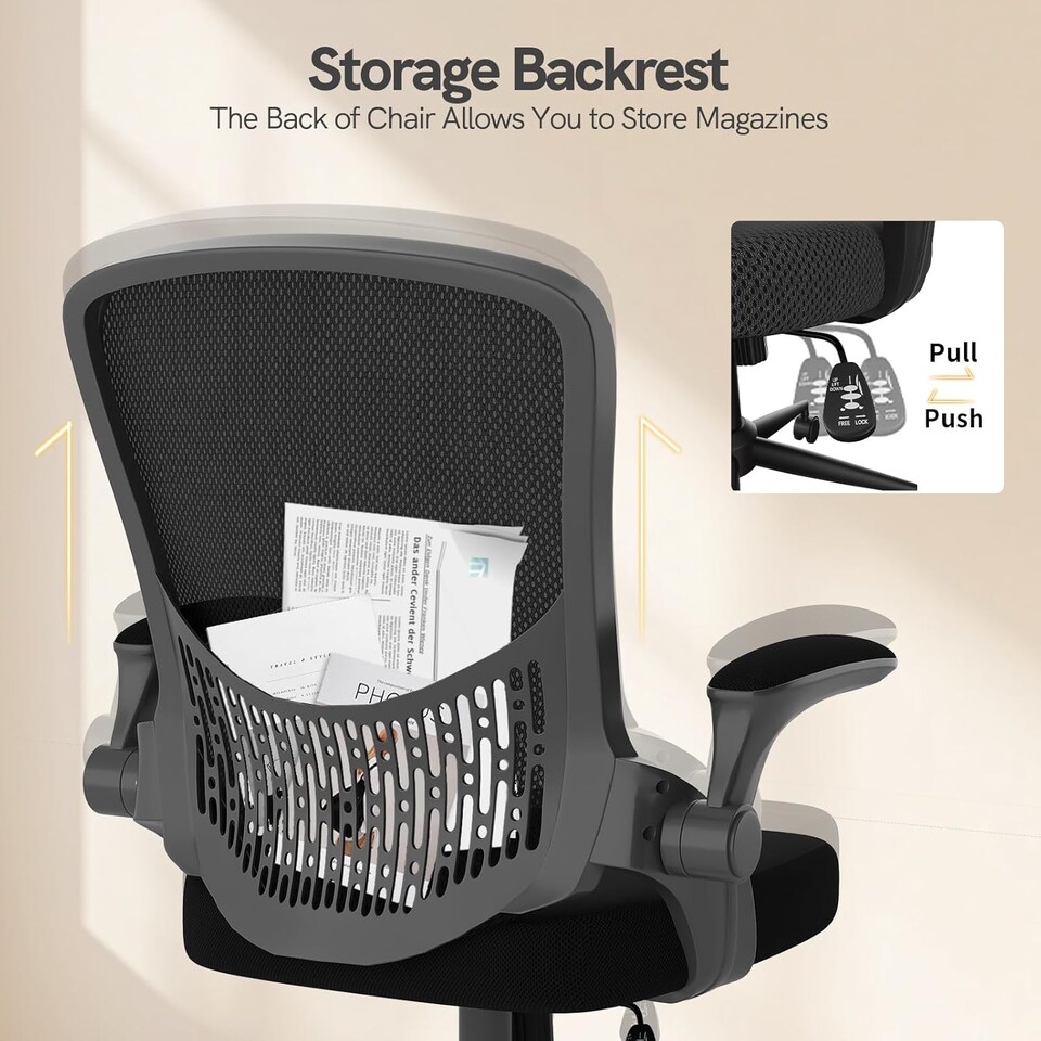 image 1 of Rattantree Ergonomic Office Desk Chair Mid-Back Mesh Computer Chair