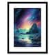 image 1 of Purple Aurora Borealis Dawn Antarctica 9x7" Black Framed Wall Art Print