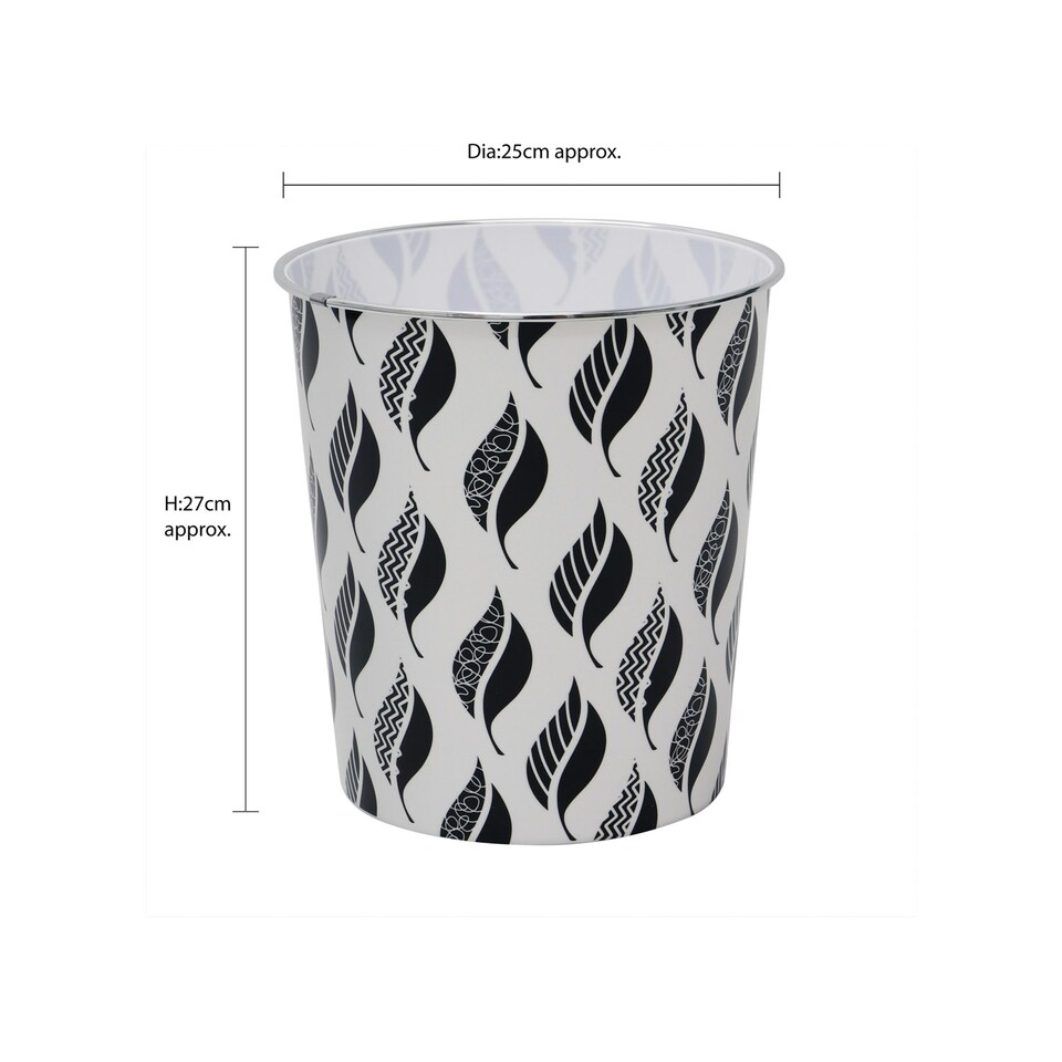 image 1 of JVL Small Leaves Waste Paper Bin, Set of 2 Multi