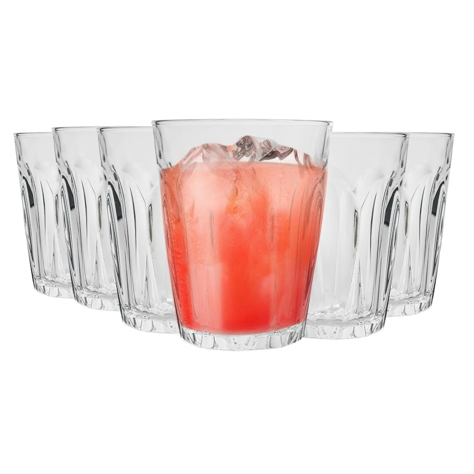 image 1 of Duralex Provence Drinking Glasses - 200ml Tumblers for Water, Juice - Pack of 6 Clear