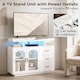image 6 of HOMCOM High Gloss Sideboard with LED Lights, Power Outlets, Drawers