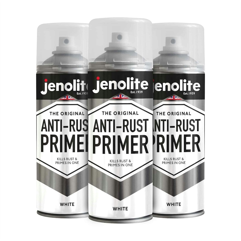 image 1 of Jenolite Rust Resistant Anti-Rust Primer Spray - White - 400ml - 3-Pack