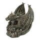image 3 of Spiral Direct Draco Dragon Skull Ornament - Grey/Brass - One Size