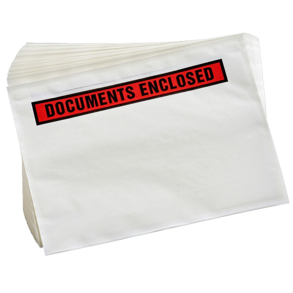 image 1 of 500 x A5 Printed (162 x 225mm) Home Office Document Enclosed Wallets With Peal & Seal Backing Clear | C5