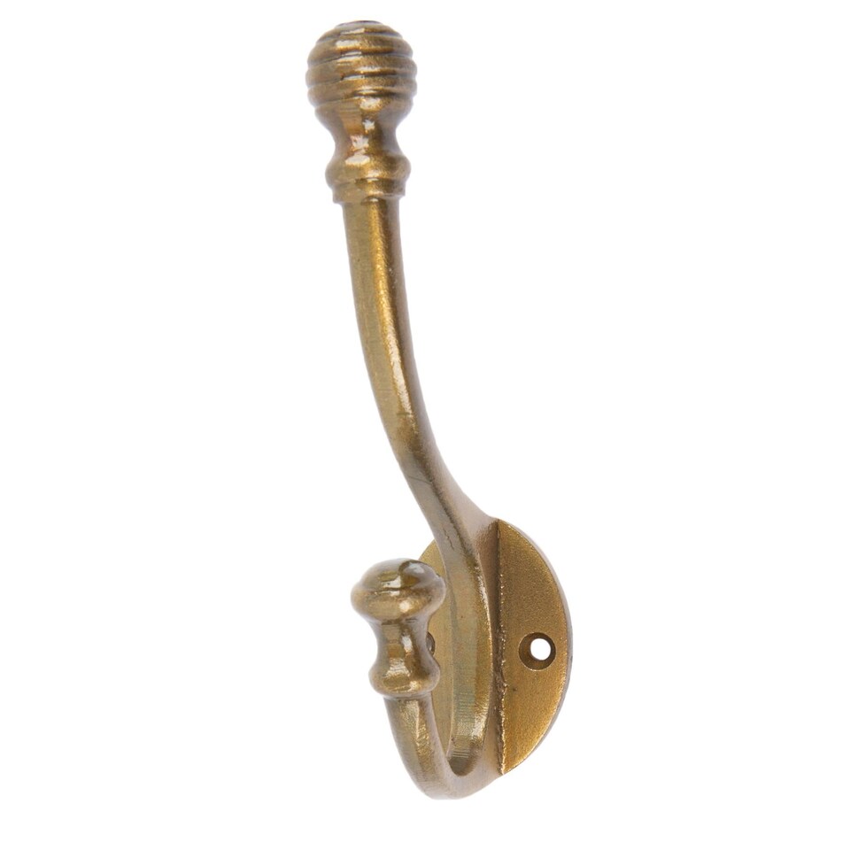 image 1 of Hammer & Tongs Ball End Hat & Coat Hook - W35mm x H135mm - Brass