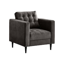 Furniturebox Jolene Dark Grey Velvet Armchair