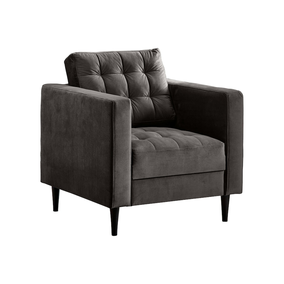 image 1 of Furniturebox Jolene Dark Grey Velvet Armchair