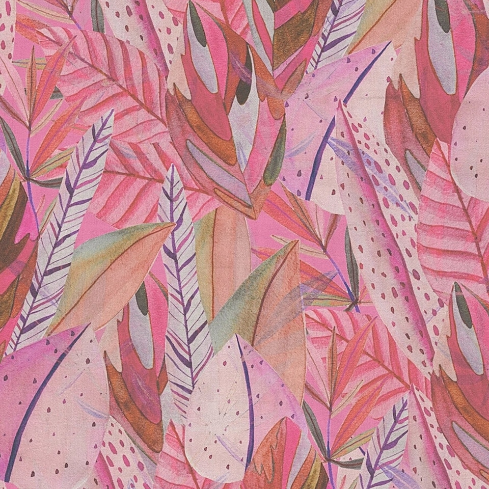 image 1 of Verdant Mirage Wallpaper in Pink Tones | Pink | Pink