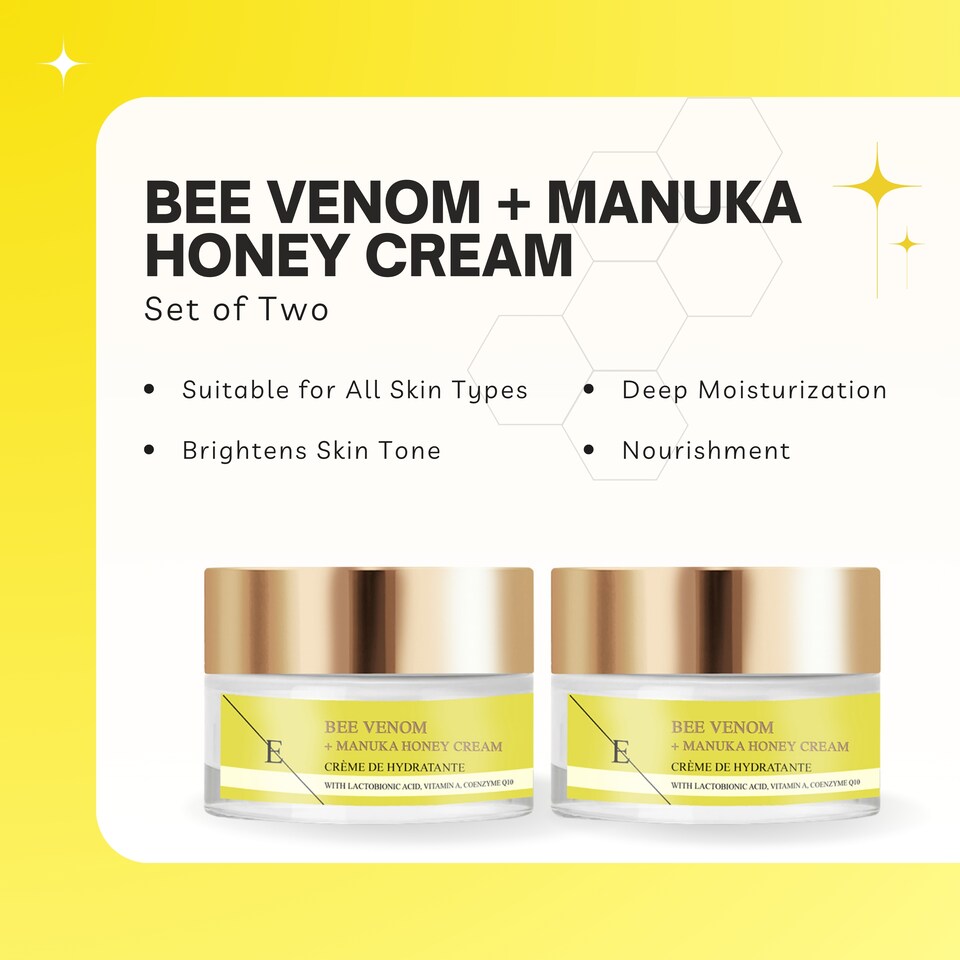 image 1 of 2X Erth Skin London Bee Venom + Manuka Honey Cream 50ml