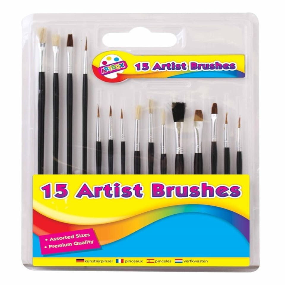 image 1 of Artbox Wooden Handle Paint Brush (Pack of 15)