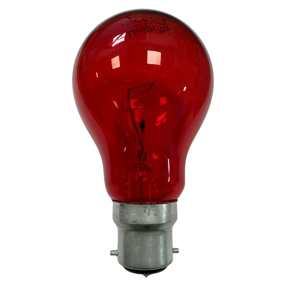 image 1 of UniBulb B22 GLS 60W 1950k Fireglow Red Light Bulb  - Pack of 3