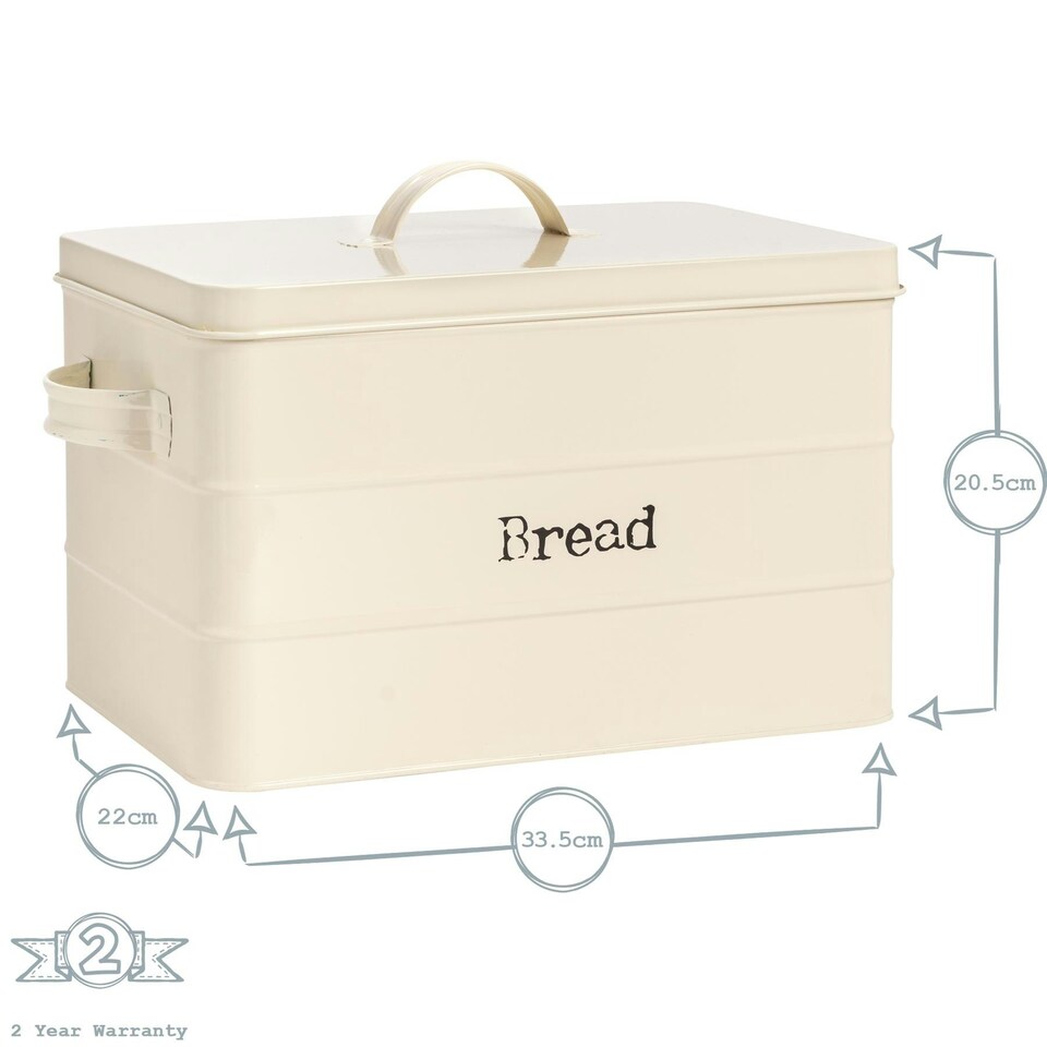 image 1 of Harbour Housewares 5 Piece Cream Vintage Metal Kitchen Canisters Set Utility Storage Utility Containers Storage Box Storage Container