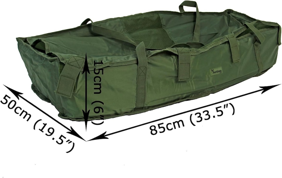 image 1 of Actiaspet Carp Fishing Cradle Unhooking Mat Sling Green Fish Protection Care Safe Tackle 85 x 50 x 15 cm