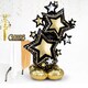 image 4 of Black & Gold Star Cluster Airloonz Air Fill Giant Foil Balloon 149cm / 59 in